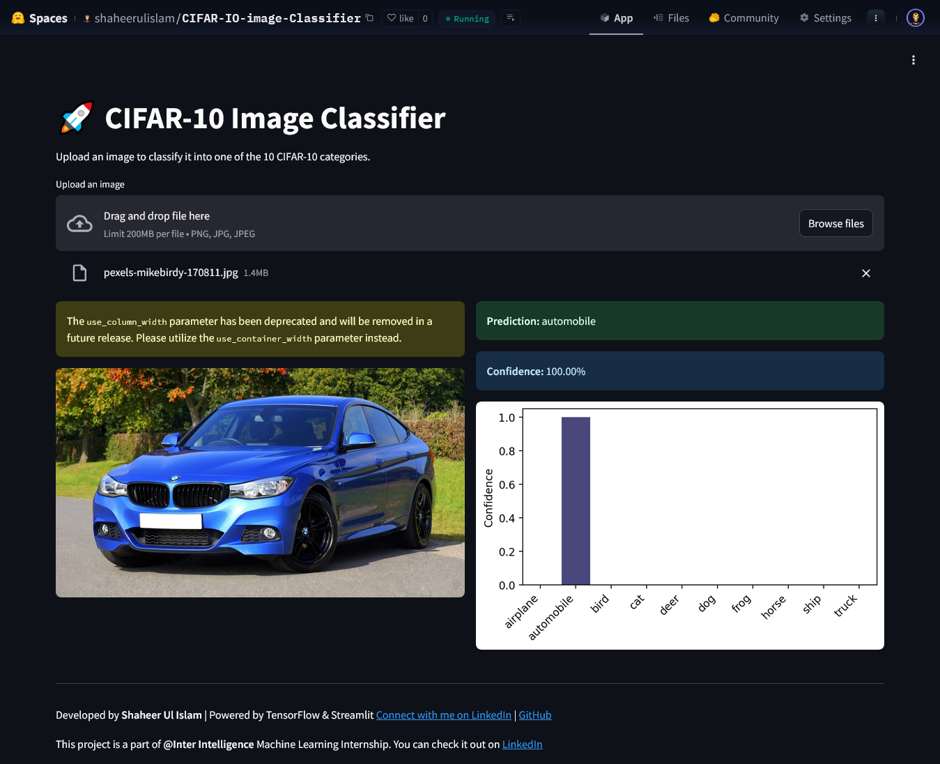 CIFAR-10 Classifier