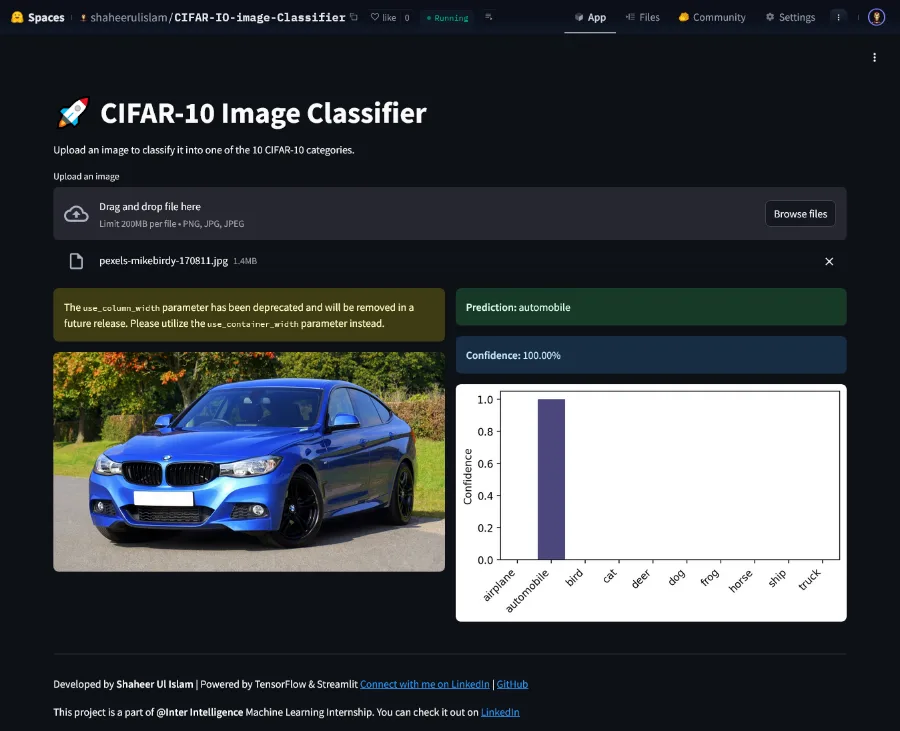 CIFAR-10 Classifier